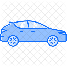256x256 Hatchback Car Icon Of Colored Outline Style