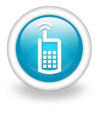 319x376 Mobile Phone Icon Blue Images