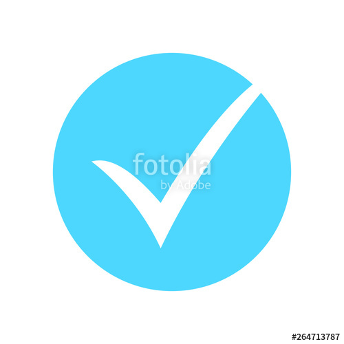 500x500 Check Mark In Blue Circle Icon Vector Stock Image And Royalty