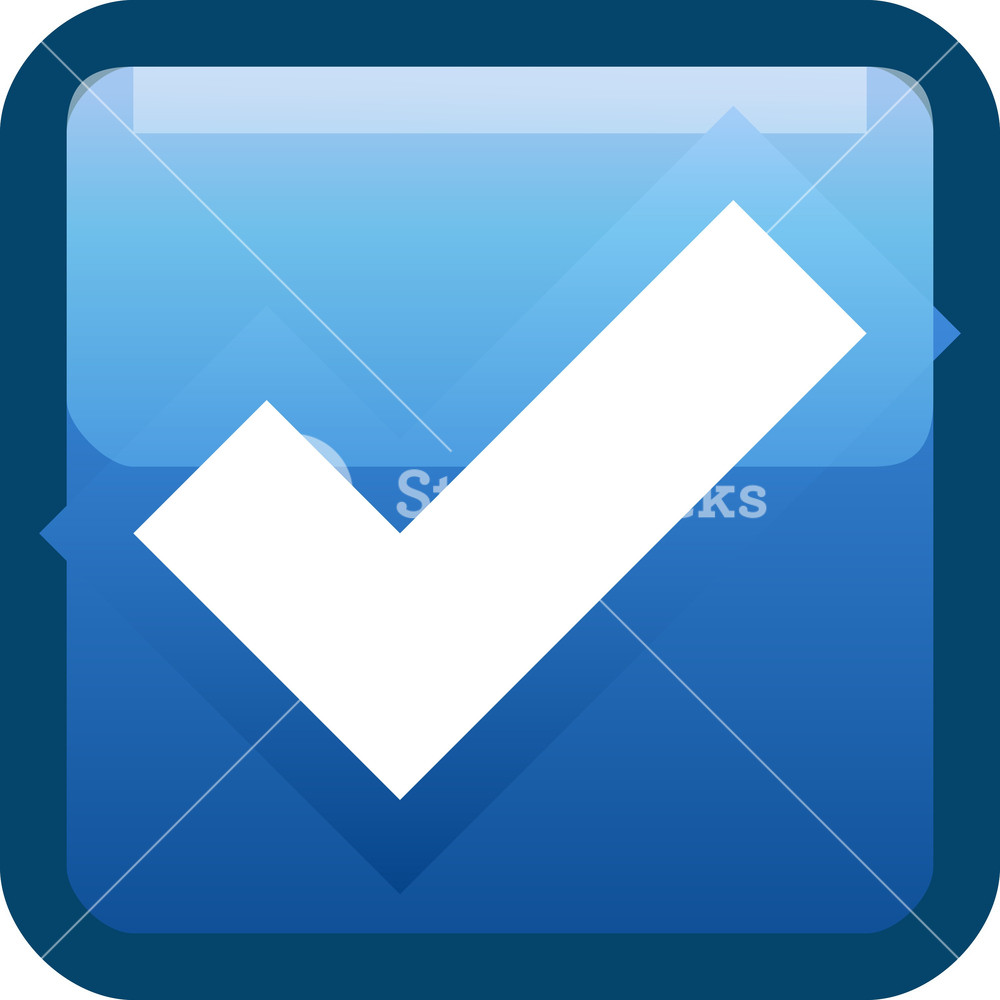 1000x1000 Blue Checkmark Tiny App Icon Royalty Free Stock Image