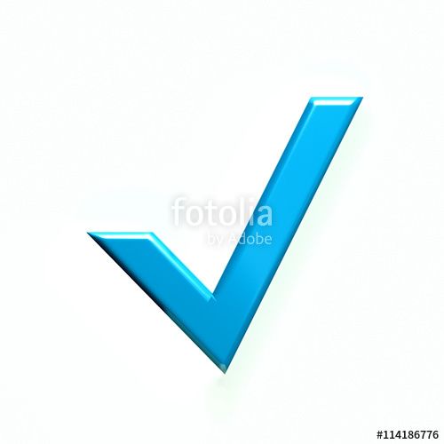 500x500 Blue Check Mark Rendering Illustration Icons Graphic Design