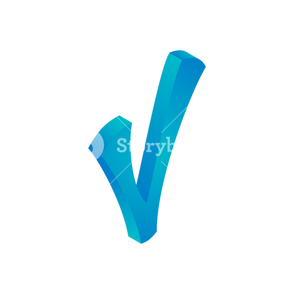 1000x1000 Blue Check Mark Icon In Isometric Style Isolated On White
