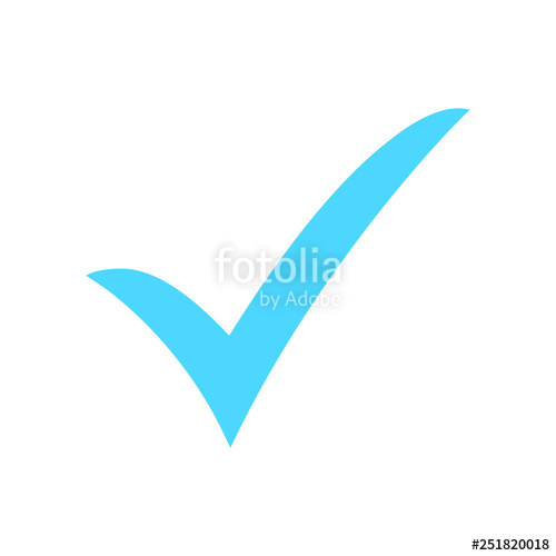 500x500 Blue Check Mark Icon Tick Symbol, Tick Icon Vector Illustration