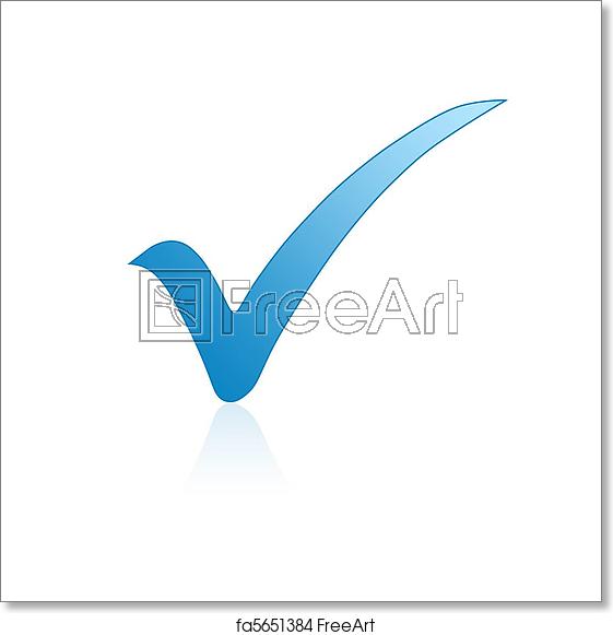 561x581 Free Art Print Of Blue Check Mark Blue Check Mark Icon Isolated