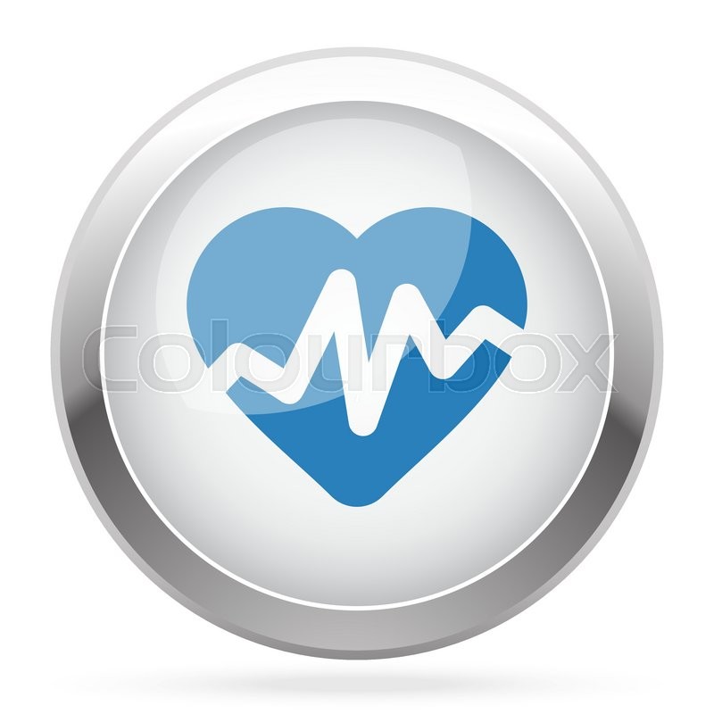 800x800 Blue Heart Rate Pulse Icon On White Stock Vector Colourbox