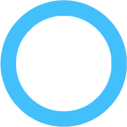 256x256 Caribbean Blue Circle Outline Icon