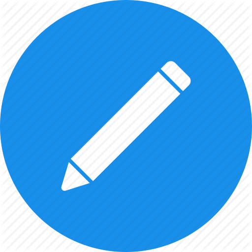 512x512 Blue, Circle, Compose, Draw, Edit, Pencil Icon