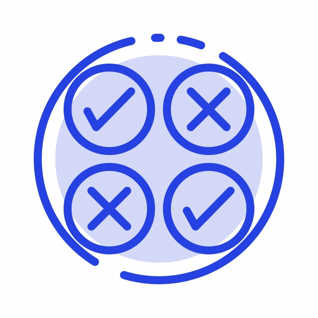 640x640 Creative Cross Design Tick Blue Dotted Line Line Icon, Background
