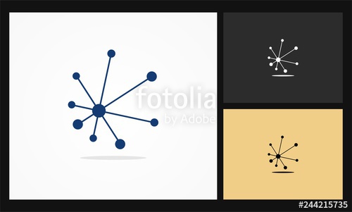 500x301 Blue Dot Icon Tech Vector Logo Stock Image And Royalty Free