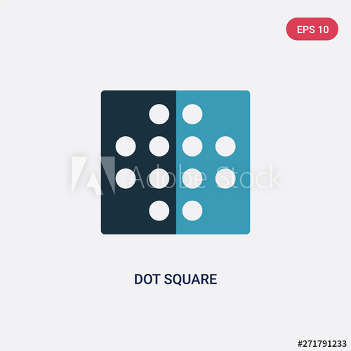 500x500 Two Color Dot Square Vector Icon From Shapes Concept Isolated