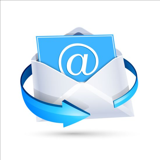 550x550 Email Icon With Blue Arrow Vector Free Download