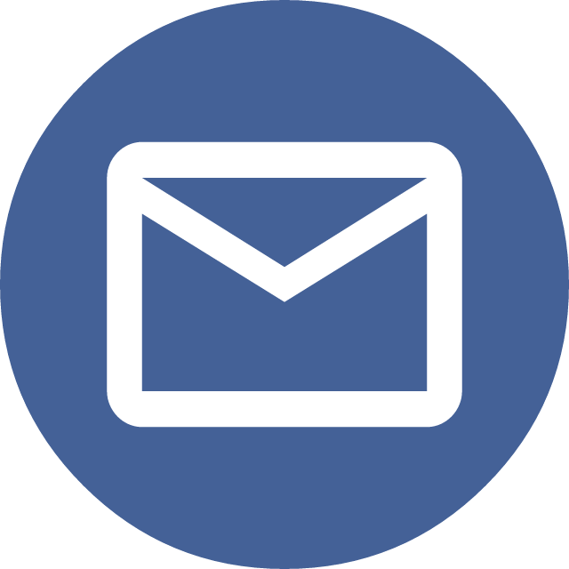 640x640 Hd White Envelope Icon On Blue Circular Background