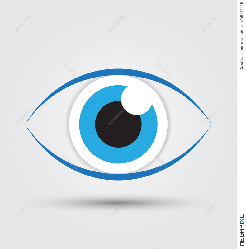 790x800 Blue Eye Icon Vector Illustration