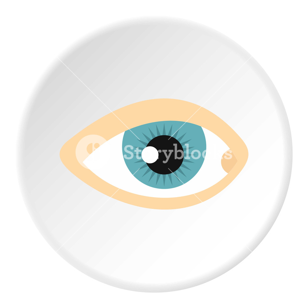 1000x1000 Blue Human Eye Icon In Flat Circle Isolated Illustration For Web