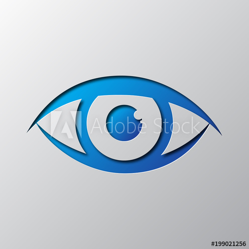 500x500 Paper Art Of The Blue Eye Icon Vector Illustration