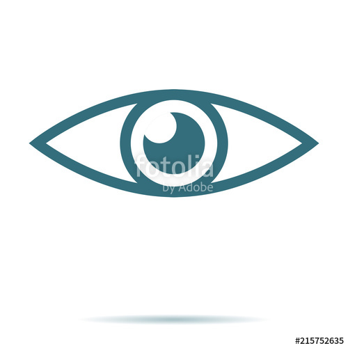 500x500 Blue Eye Icon Vector Flat Vision Symbol Isolated On White