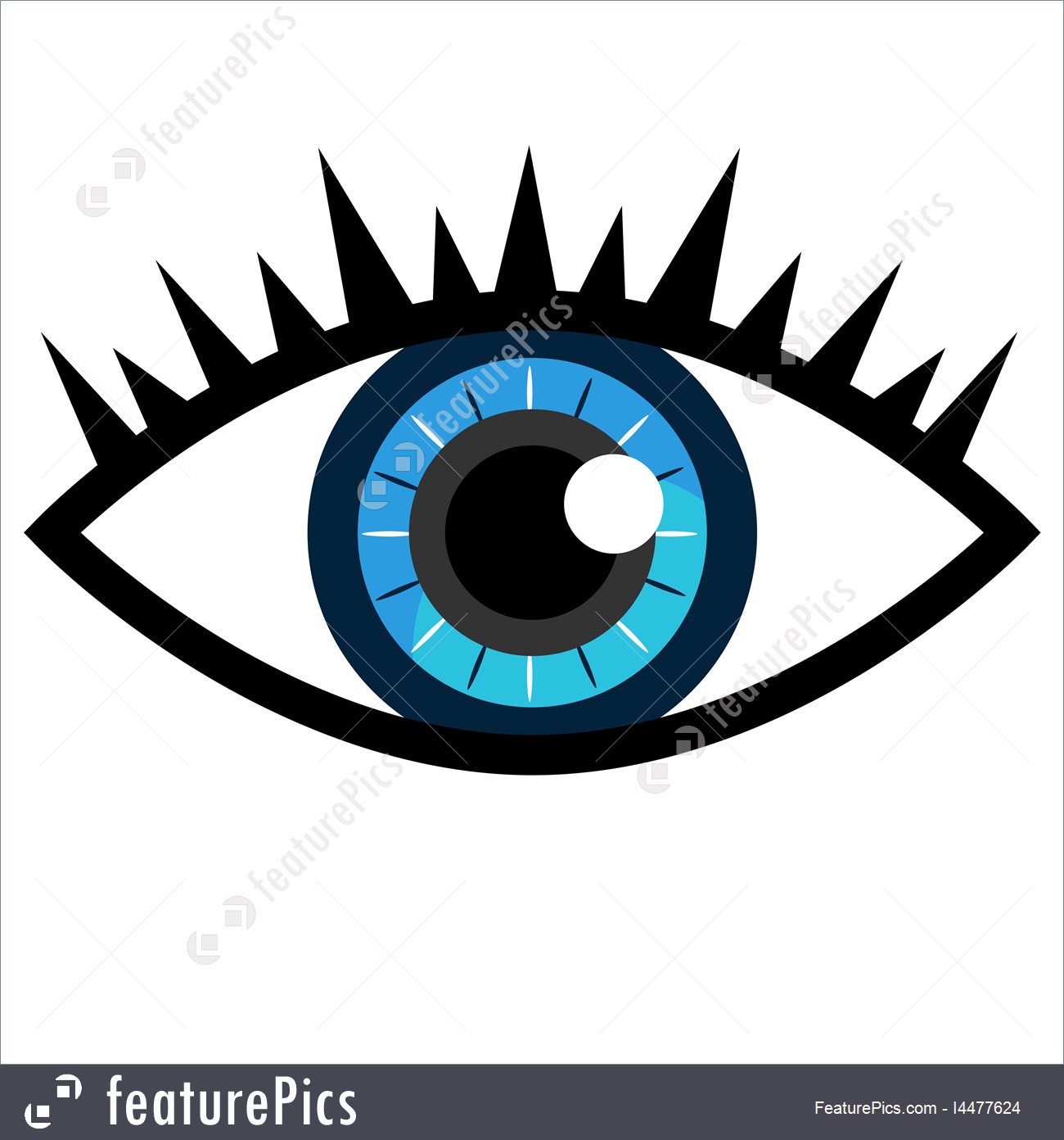 1300x1392 Blue Eye Icon Stock Illustration