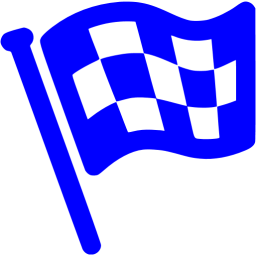 256x256 Blue Finish Flag Icon