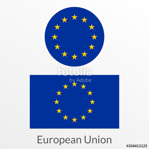 500x500 European Union Flag Icon, Badge Or Button Eu Circle Symbol