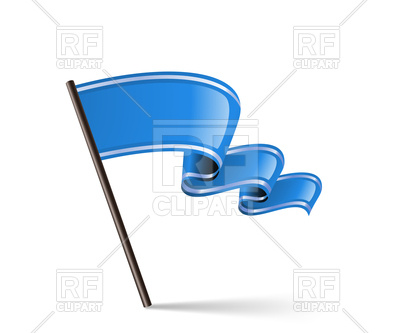400x333 Waving Blue Flag Icon Vector Image Of Flags Ribbons Frbird