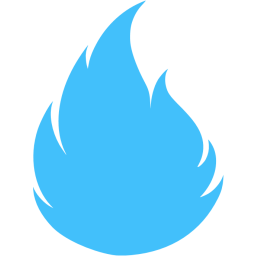 256x256 Caribbean Blue Flame Icon