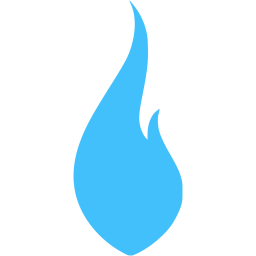 256x256 Caribbean Blue Flame Icon