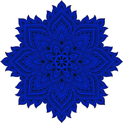 425x425 Black And White Paisley Petal Lotus Flower Icon Vinyl