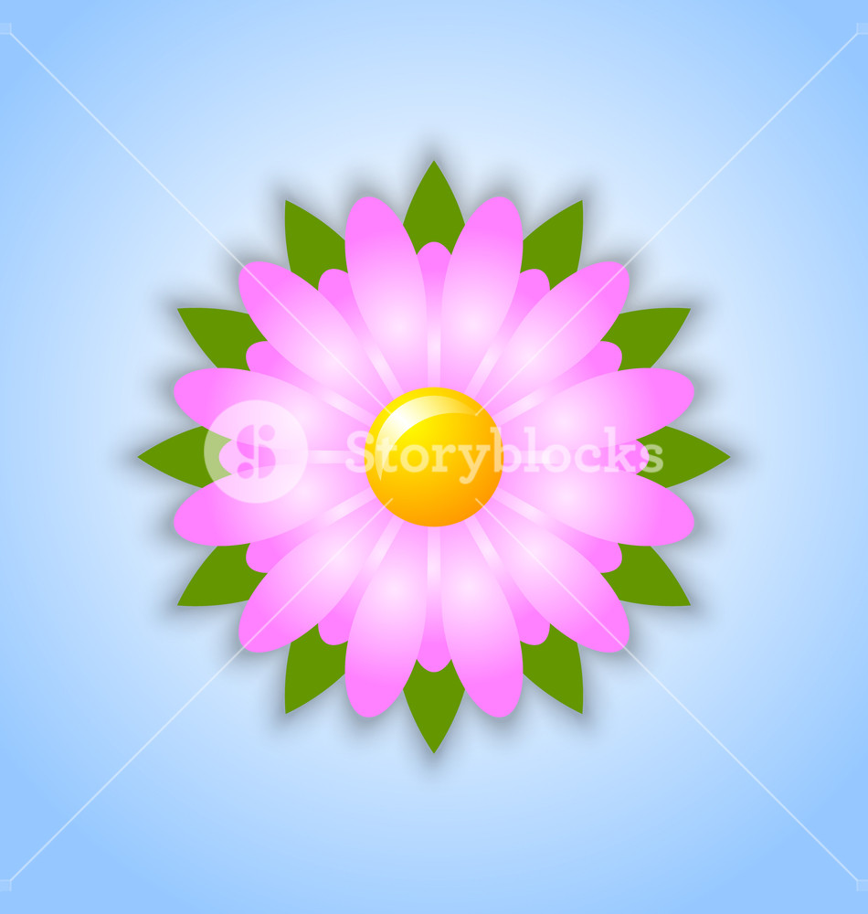 950x1000 Fresh Spring Flower Icon On Light Blue Background Royalty Free