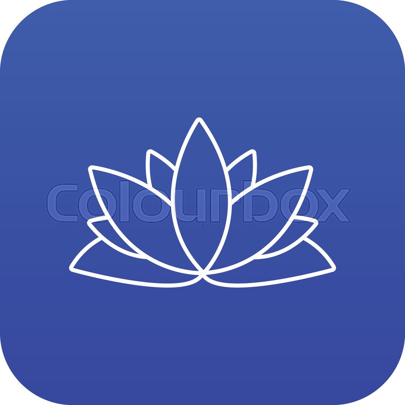 800x800 Lotus Flower Icon Blue Vector Isolated Stock Vector Colourbox