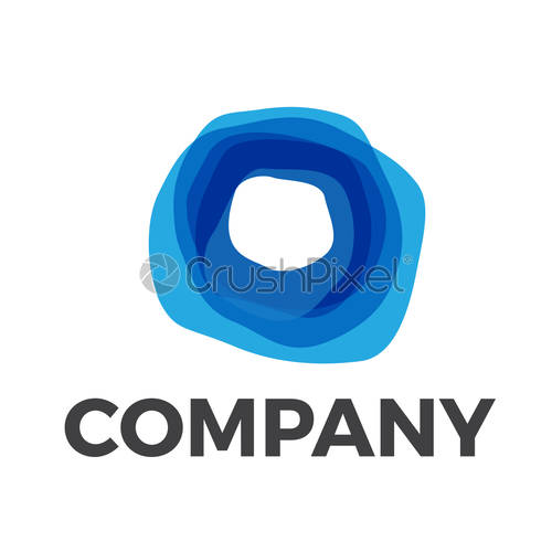 500x500 Vector Icon Blue Flower In Abstract Shape, Stock Vector Crushpixel