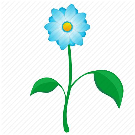 512x512 Blue, Flower, Leaf, Plant, Present Icon