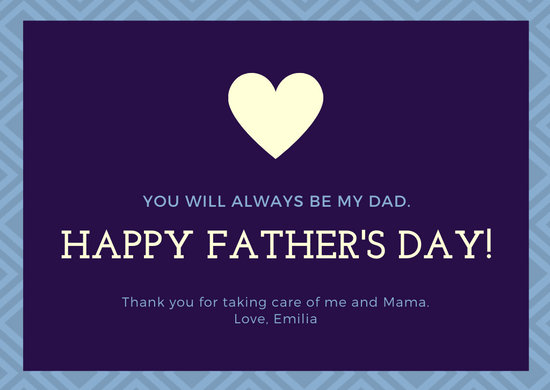 550x390 Blue Heart Icon Step Dad Fathers Day Card