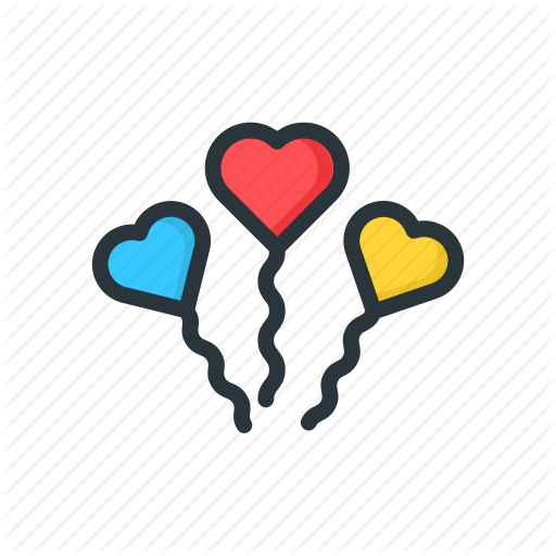 512x512 Ballone, Blue, Heart, Hearts, Love, Red, Valentines Icon