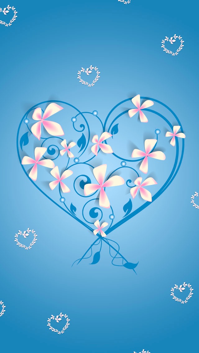 640x1136 Blue Heart Icon On Android