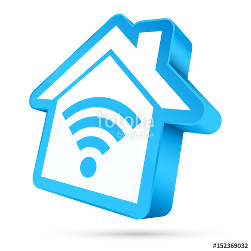 Blue House Icon Wifi Stock Image And Royalty Free Vector 500x500 Blue House Icon Wifi Stock Image And Royalty Free Vector