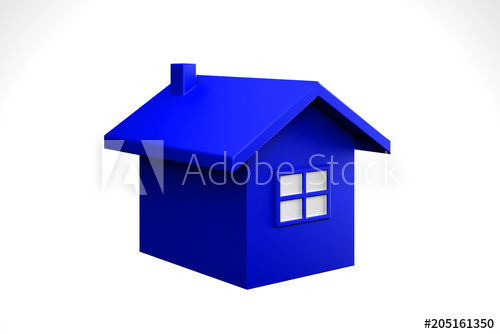 Blue House Icon Rendering Illustration 500x334 Blue House Icon Rendering Illustration