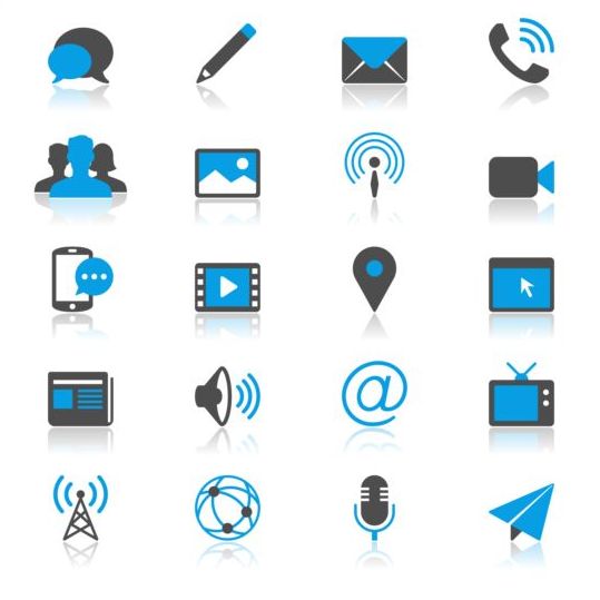 539x539 Blue With Gray Media Icons Free Download
