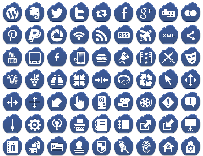 656x504 Free Dark Blue Cloud Icons