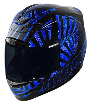 307x355 Icon Airmada Spaztyk Blue Motorcycle Helmet