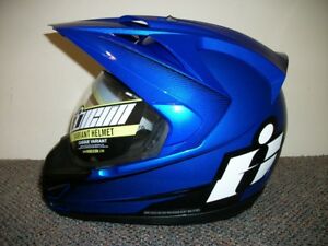 300x225 Icon Variant D Stack Motorcycle Helmet Blue Size Large New