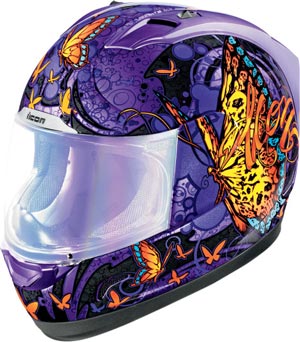 300x342 Icon Womens Motorcycle Helmets Chrysalis Pink Purple Butterfly