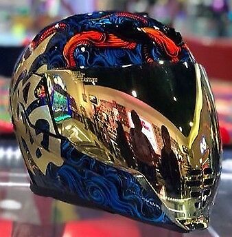 338x344 Chinese Blue Gold Dragon Icon Airflite Good Fortune Motorcycle