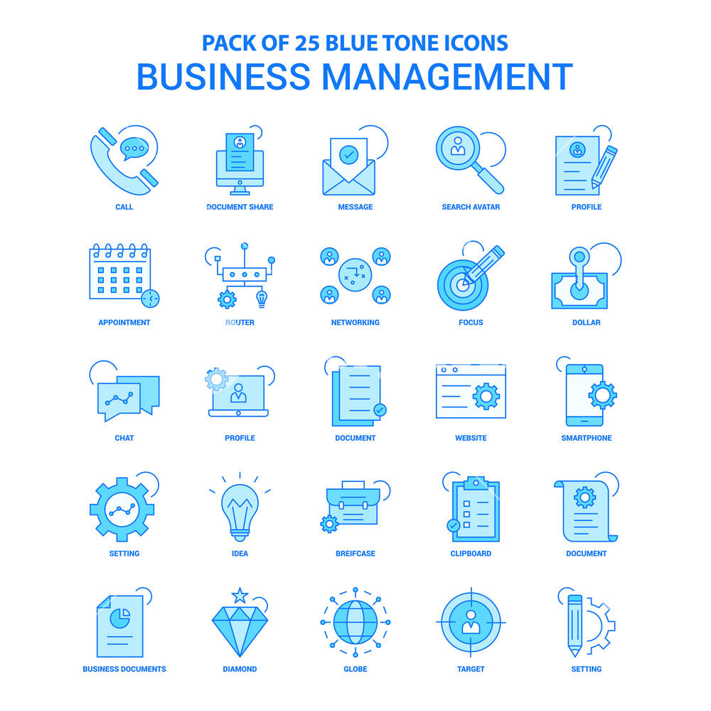 1000x1000 Business Management Blue Tone Icon Pack