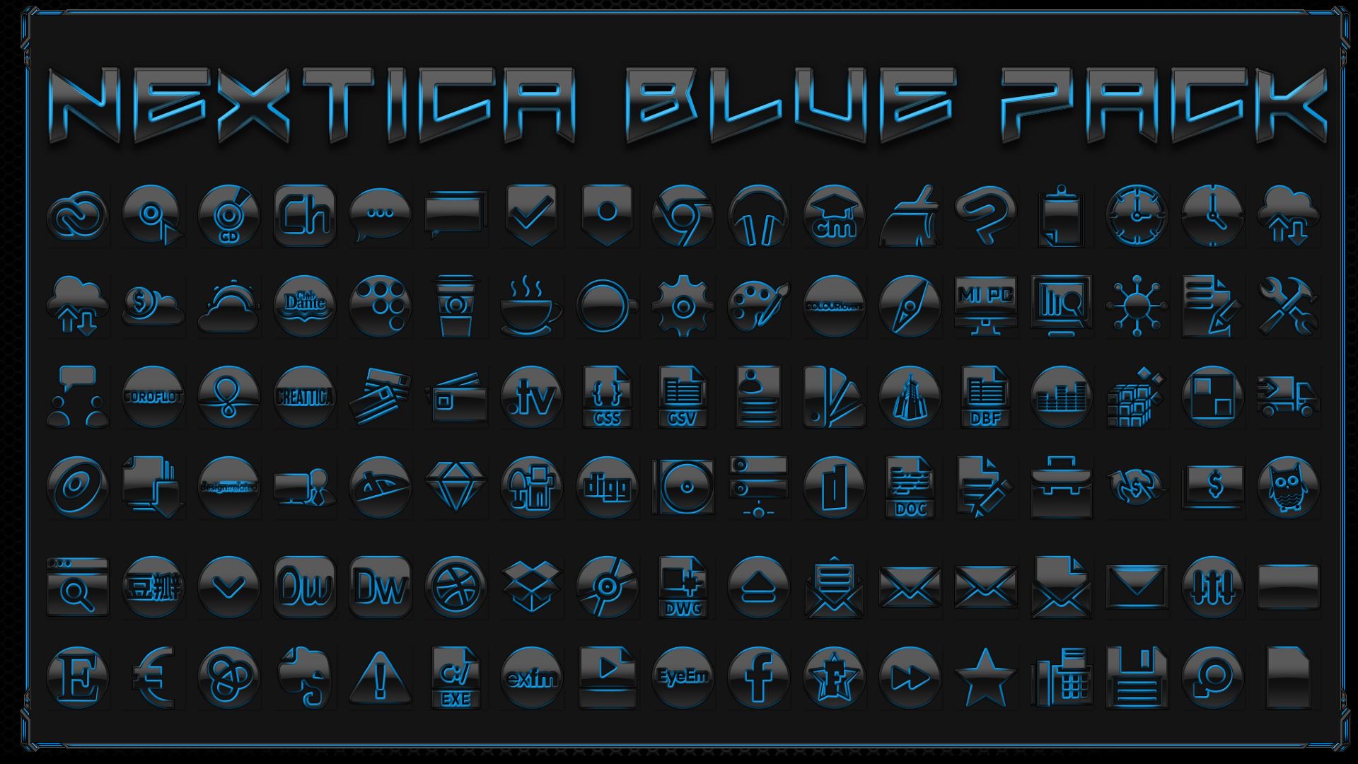 1920x1080 Icon Pack Nextica Blue
