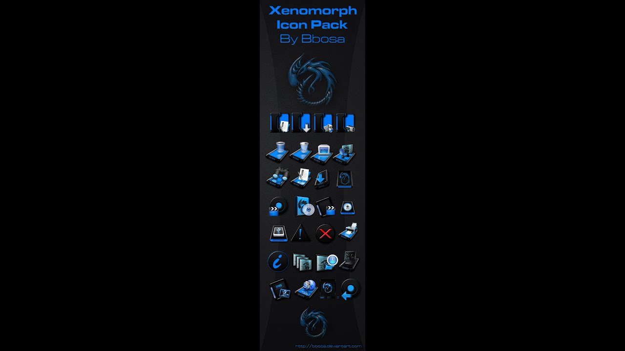 1280x720 Amazing Blue Icon Pack For Windows Xenomorph Icons