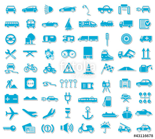 500x450 Blue Icon Set Traffic Stock Image And Royalty Free Vector