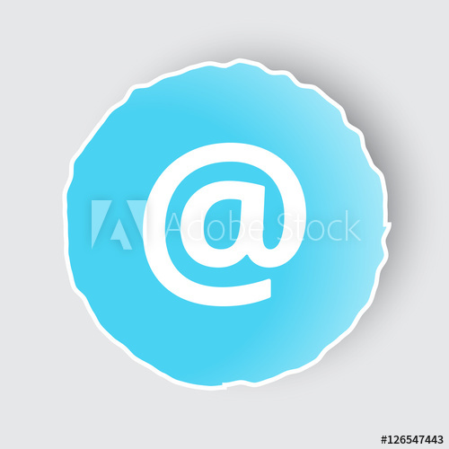 500x500 Blue App Button With E Mail Icon On White