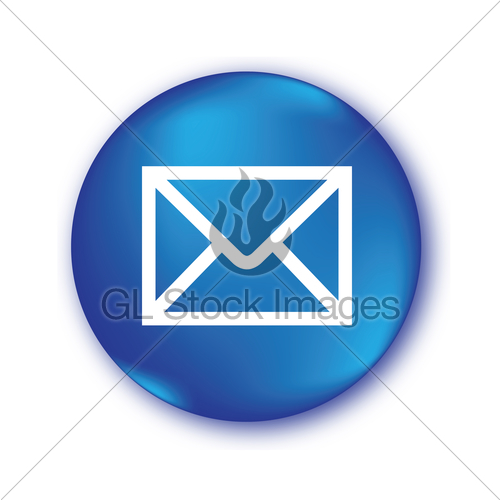 500x500 E Mail Icon With Blue Button Gl Stock Images