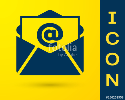 500x400 Blue Mail And E Mail Icon Isolated On Yellow Background Envelope