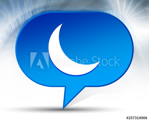 500x407 Crescent Half Moon Icon Blue Bubble Background